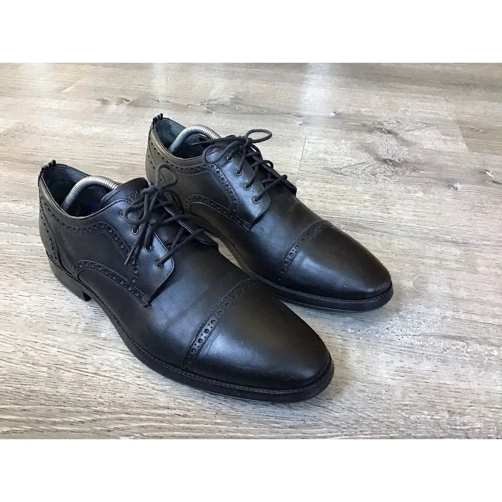Cole Haan Jefferson 2.0 Grand Cap Toe Derby Black Leather Size 10.5 M C30098